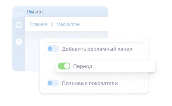 Выберите каналы и задайте показатели